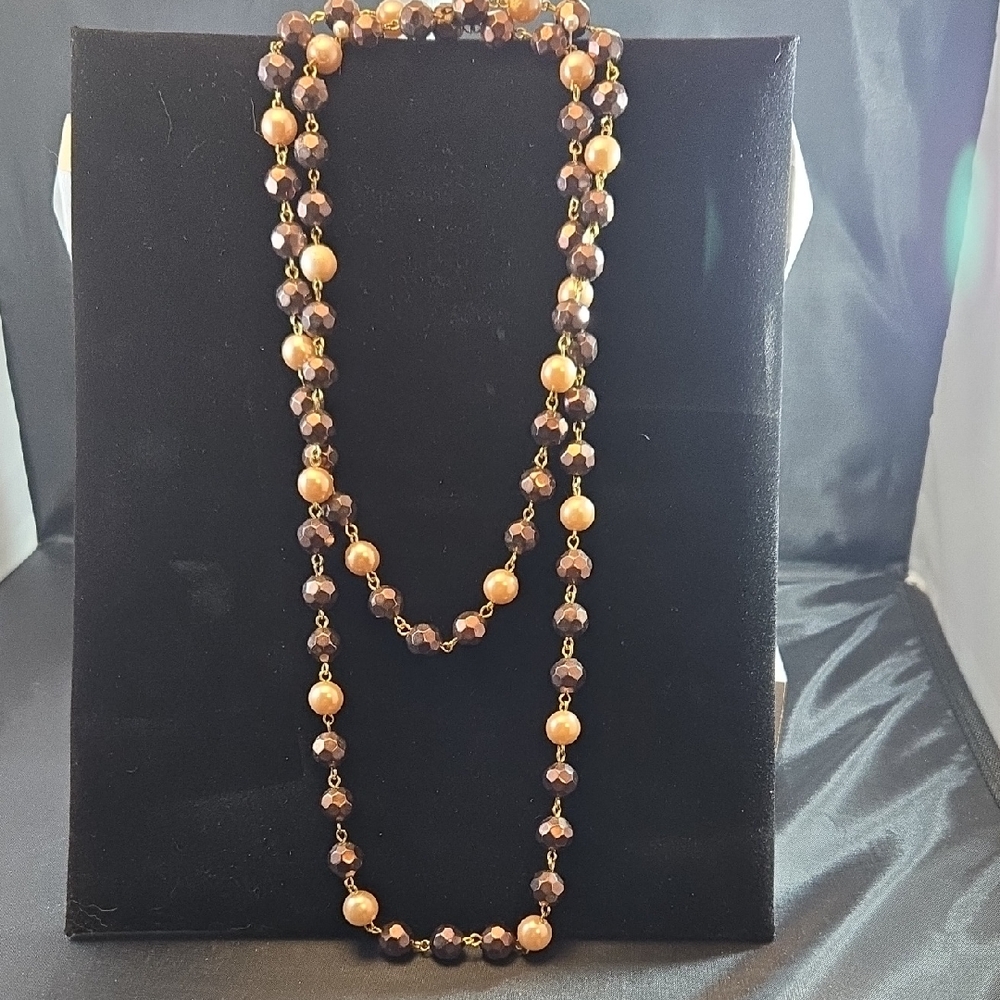 Elegant Brown Beaded Necklace
